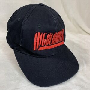 VINTAGE 80s Highlander Movie Promo Hat Black Snap Back Cap Red Embroidery Logo